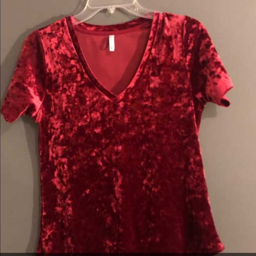 Velvet V neck